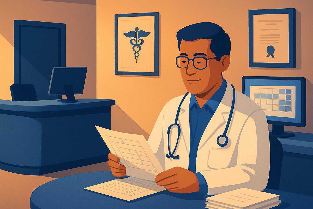 Médico evalúa la carga administrativa antes de contratar personal para la recepción de su consultorio