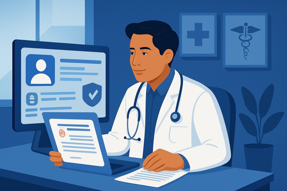 Médico privado compara un expediente electrónico con los requisitos de la NOM-024