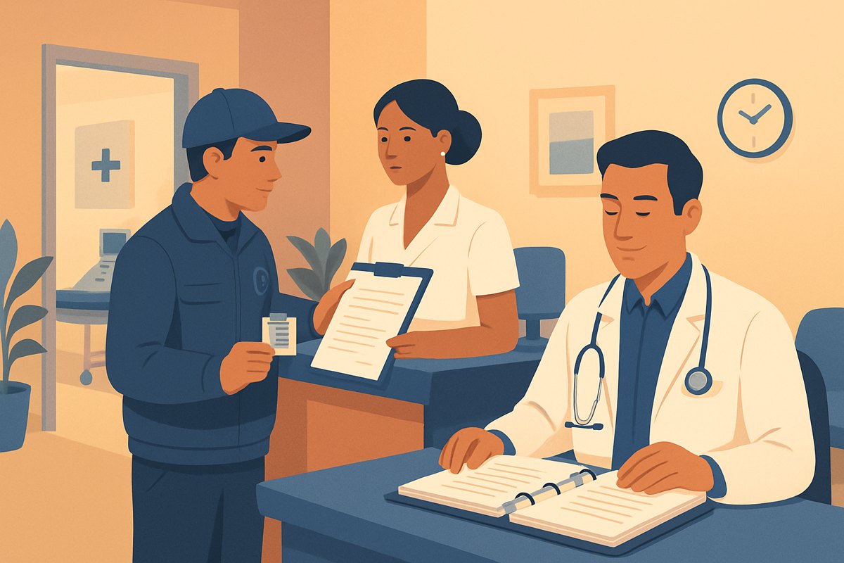 Médico recibe una orden de visita de verificación sanitaria en la recepción de su consultorio