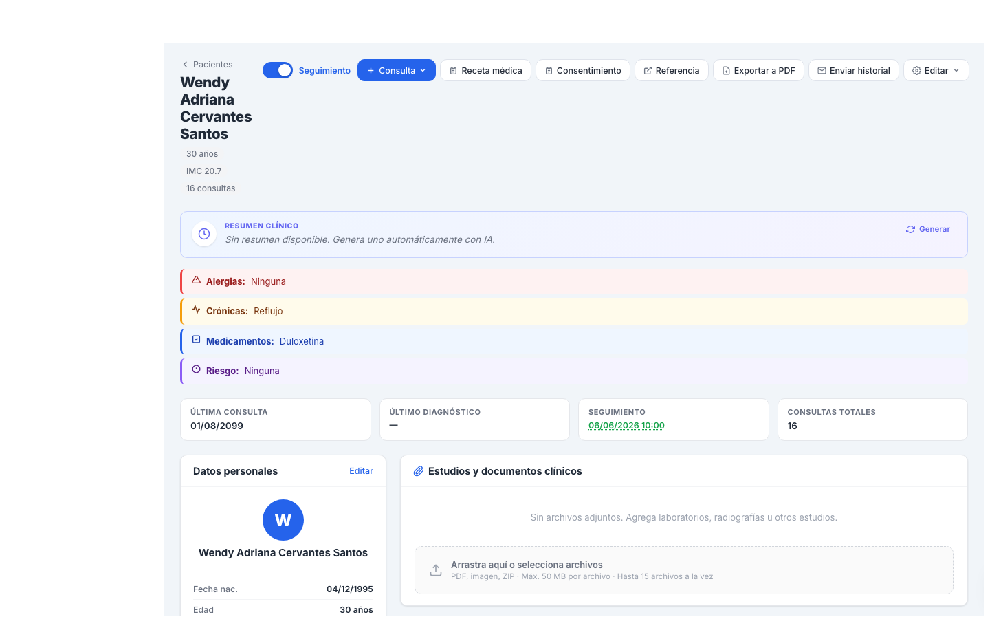 El expediente completo, en un lugar — MyDoctorDiary