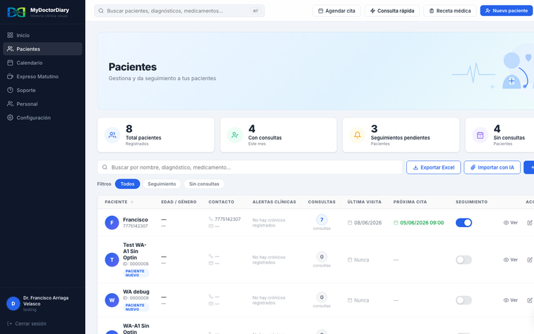 Pacientes — MyDoctorDiary