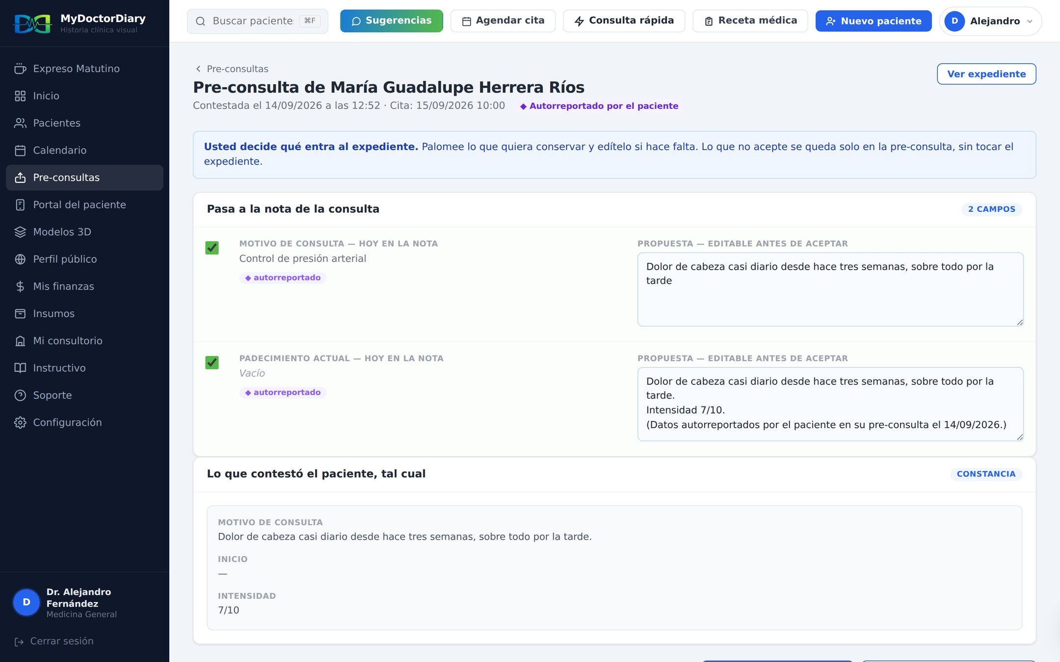 Pre-consulta contestada, lista para revisar